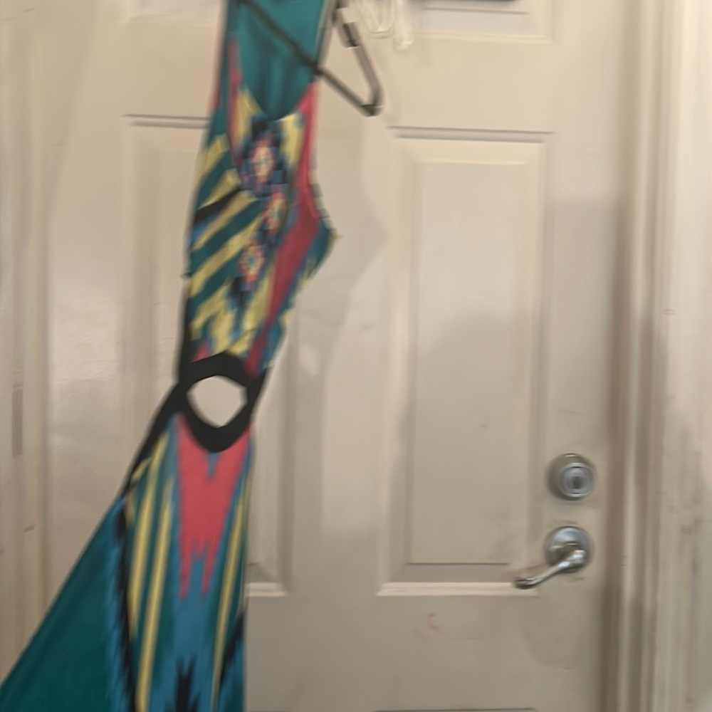 Women’s Multi Color mid backless maxi dress